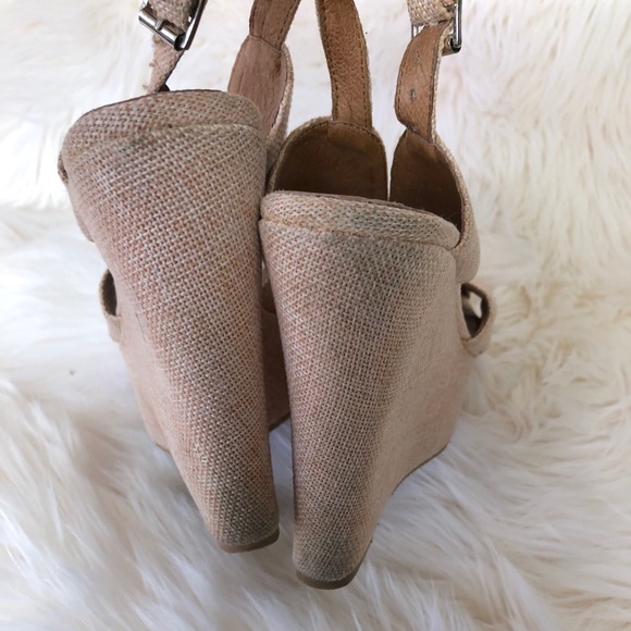 Jeffrey Campbell Nude Beige Wedge Textile Size 10 - Picture 4 of 6